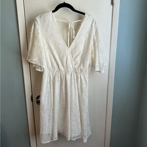 Flowy white floral mini dress